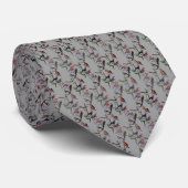 Nieuwe vogelpatronen accessoires, kunstgrijs stropdas (Opgerold)
