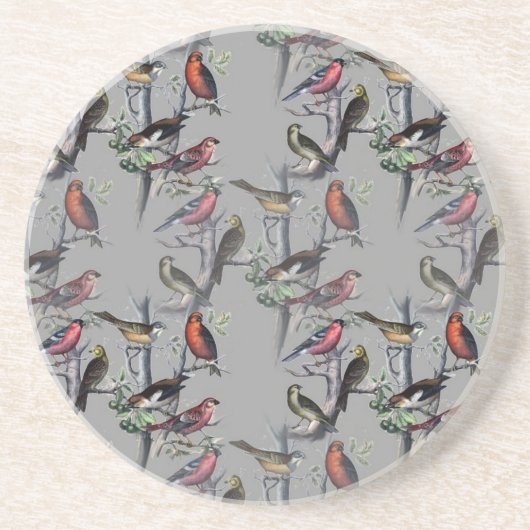 Nieuwe vogelpatronen accessoires, kunstgrijs zandsteen onderzetter (Voorkant)