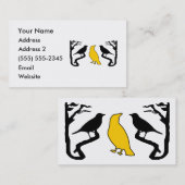 Nieuwe Vogels Silhouet Zwart Geel Visitekaartjes (Voorkant / Achterkant)