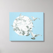  nieuwe vogelstand met volle maan canvas afdruk (Voorkant)