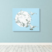 nieuwe vogelstand met volle maan canvas afdruk (Insitu (Houten vloer))