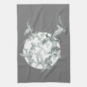  nieuwe vogelstand met volle maan theedoek (Verticaal)