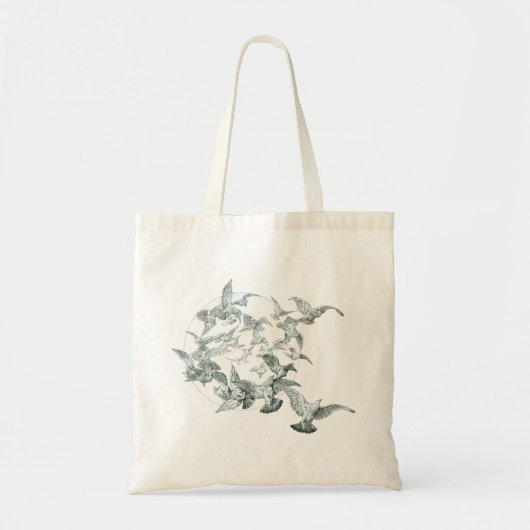  nieuwe vogelstand met volle maan tote bag (Voorkant)