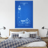 Nieuwe vuurtoren op Presque Isle - Michigan - AD Canvas Afdruk (Insitu (Slaapkamer))