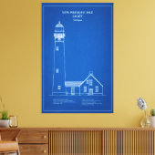 Nieuwe vuurtoren op Presque Isle - Michigan - AD Canvas Afdruk (Insitu (Woonkamer))