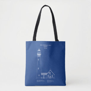 Nieuwe vuurtoren op Presque Isle - Michigan - AD Tote Bag