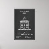 Nieuwe vuurtoren van London Ledge - Connecticut – Canvas Afdruk (Voorkant)