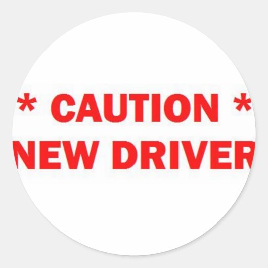 Nieuwe waarschuwing voor drivers ronde sticker (Voorkant)