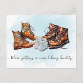 Nieuwe Wandeling Buddy Adventure Zwangerschap Aank Aankondigingskaart (Voorkant)