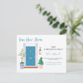 Nieuwe Waterverf Adres We hebben Aankondiging verp Briefkaart (Staand voorkant)