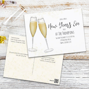 Nieuwe Waterverf Champagne van het Jaar Vooraf ger Briefkaart