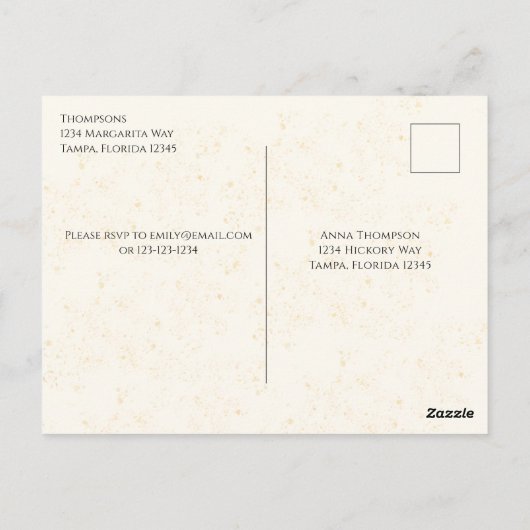 Nieuwe Waterverf Champagne van het Jaar Vooraf ger Briefkaart (Achterkant)