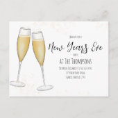 Nieuwe Waterverf Champagne van het Jaar Vooraf ger Briefkaart (Voorkant)