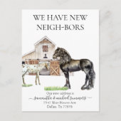 Nieuwe Waterverf van het Paard van de Buurt Moeili Aankondigingskaart (Voorkant)