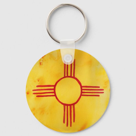 Nieuwe Waterverf voor de vlag van Mexico-staten Sleutelhanger (Voorkant)