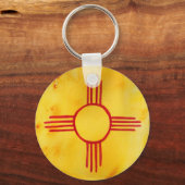 Nieuwe Waterverf voor de vlag van Mexico-staten Sleutelhanger (Voorkant)