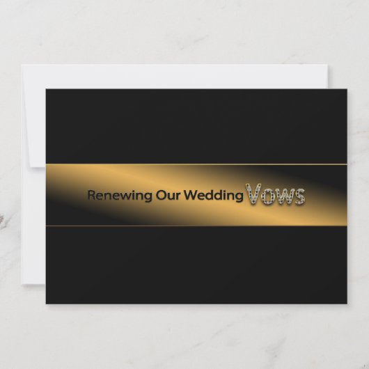 NIEUWE WEDING VOWS INVITATION - Gold/Black Kaart (Voorkant)