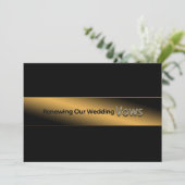 NIEUWE WEDING VOWS INVITATION - Gold/Black Kaart (Staand voorkant)