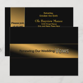NIEUWE WEDING VOWS INVITATION - Gold/Black Kaart (Voorkant / Achterkant)