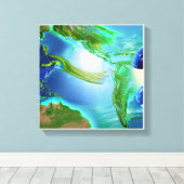 Nieuwe wereld canvas afdruk (Insitu (Houten vloer))