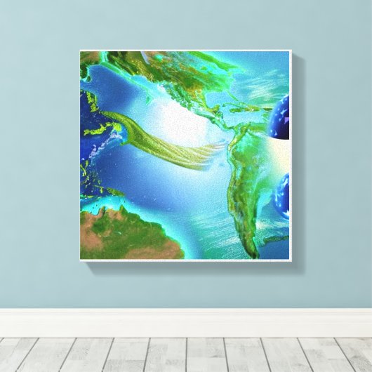 Nieuwe wereld canvas afdruk (Insitu (Houten vloer))