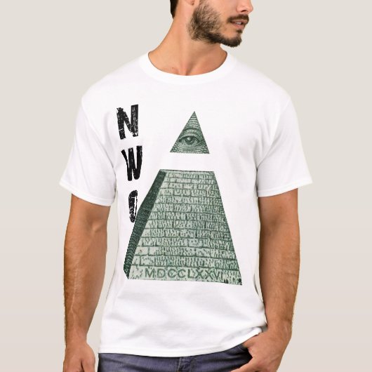 Nieuwe Wereld Orde Piramide T-shirt (Voorkant)