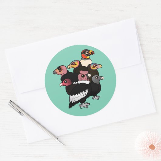 Nieuwe wereldbeelden ronde sticker (Envelop)