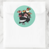 Nieuwe wereldbeelden ronde sticker (Tas)