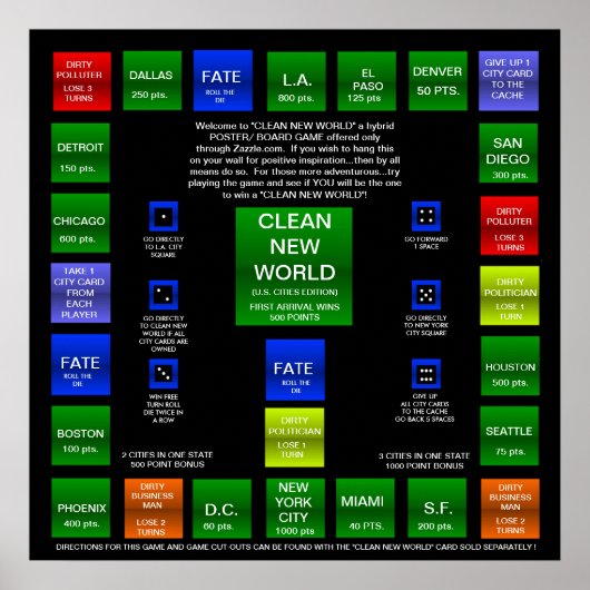 NIEUWE WERELDBOORD-GAME (U.S. EDITION) POSTER (Voorkant)