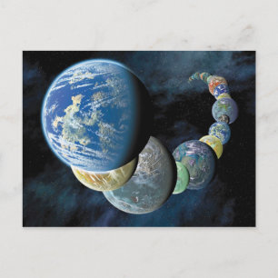Nieuwe Werelden Buitenaardse Planeet Montage Briefkaart