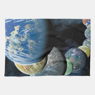 Nieuwe Werelden Vreemde Planeet Montage Theedoek