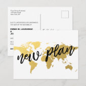 Nieuwe wereldkaart bestemming bruiloft plannen briefkaart (Voorkant / Achterkant)