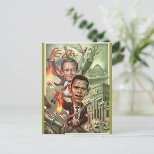 Nieuwe wereldorde briefkaart (Staand voorkant)