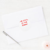 Nieuwe wereldorde ronde sticker (Envelop)