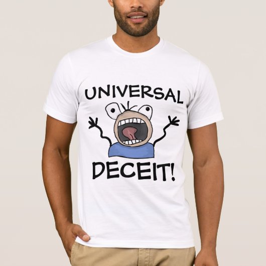 NIEUWE WERELDORDE UNIVERSELE DECEIT! T-shirts (Voorkant)