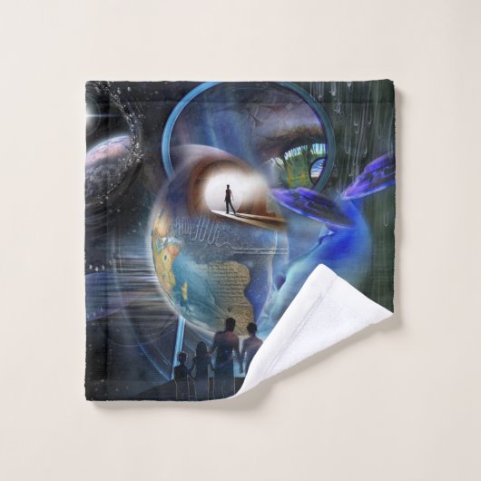 Nieuwe wereldvisies bad handdoek (Wasdoekje)