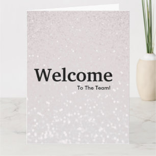Nieuwe werknemer welkom glitter kaart
