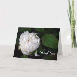 Nieuwe White Peony Floral Fotografie Bedankkaart