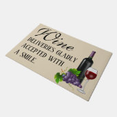 Nieuwe wijnleveringen met een glimlach deurmat (Schuin)