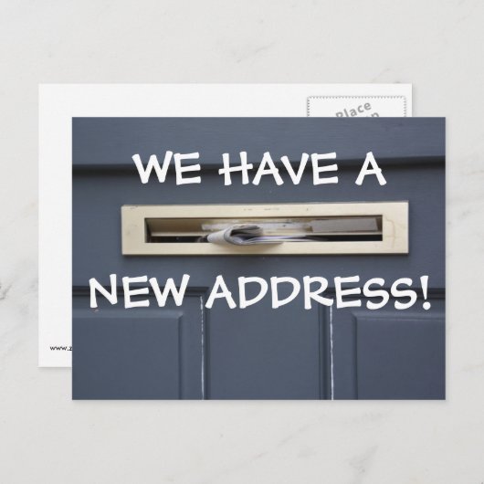 Nieuwe wijziging van het Briefkaart Adres (Voorkant / Achterkant)