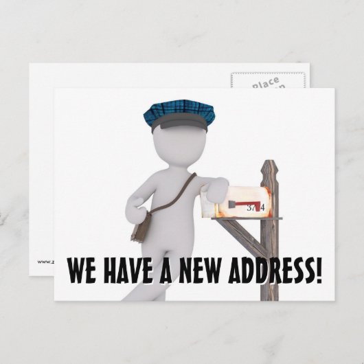 Nieuwe wijziging van het Briefkaart Adres (Voorkant / Achterkant)