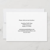 Nieuwe winkeldeur openen of winkelbeweging aankondiging (Achterkant)