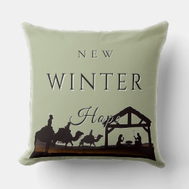 Nieuwe Winter Hope met Nativity Scene II Kussen