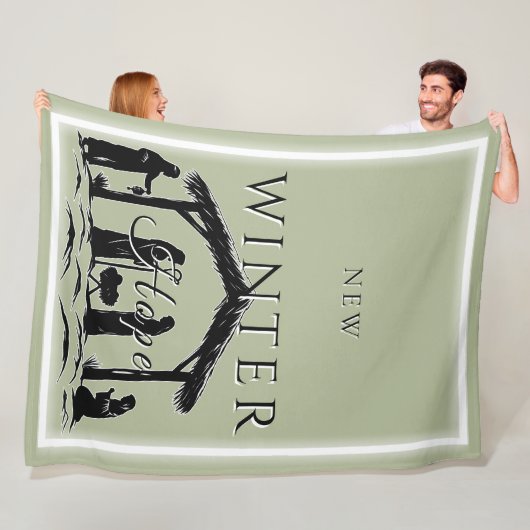 Nieuwe winterhoop met kerststal I Fleece Deken (In situ)