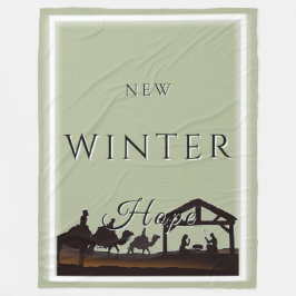 Nieuwe winterhoop met kerststal II Fleece Deken