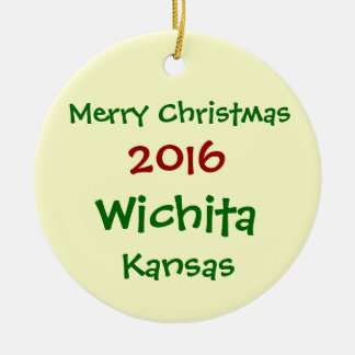 NIEUWE WISSELKOERSTMAS-ORNAMENT VAN WICHITA KANSAS KERAMISCH ORNAMENT