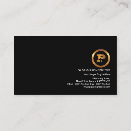 Nieuwe witte verf voor schilderwand visitekaartje (Achterkant)