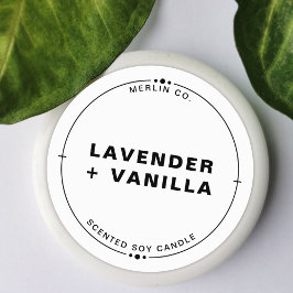 Nieuwe witte zelfgemaakte sojakaars chic potdeksel ronde sticker