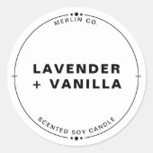 Nieuwe witte zelfgemaakte sojakaars chic potdeksel ronde sticker (Voorkant)