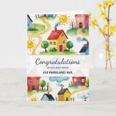 Nieuwe woning gereed dankzij makelaar Cute Pattern Kaart (Gele Bloem)